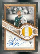 SHEA LANGELIERS 2023 TOPPS REVERENCE AUTO GAME USED PATCH RC 10/10 *LAST PRINT*