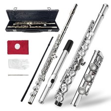 17-Key Flute, C Flute Instrument Closed Holes for Beginners with Accessories
