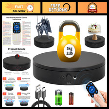 Motorized 360  Rotating Display Stand with Remote - Electric Turntable for Photo