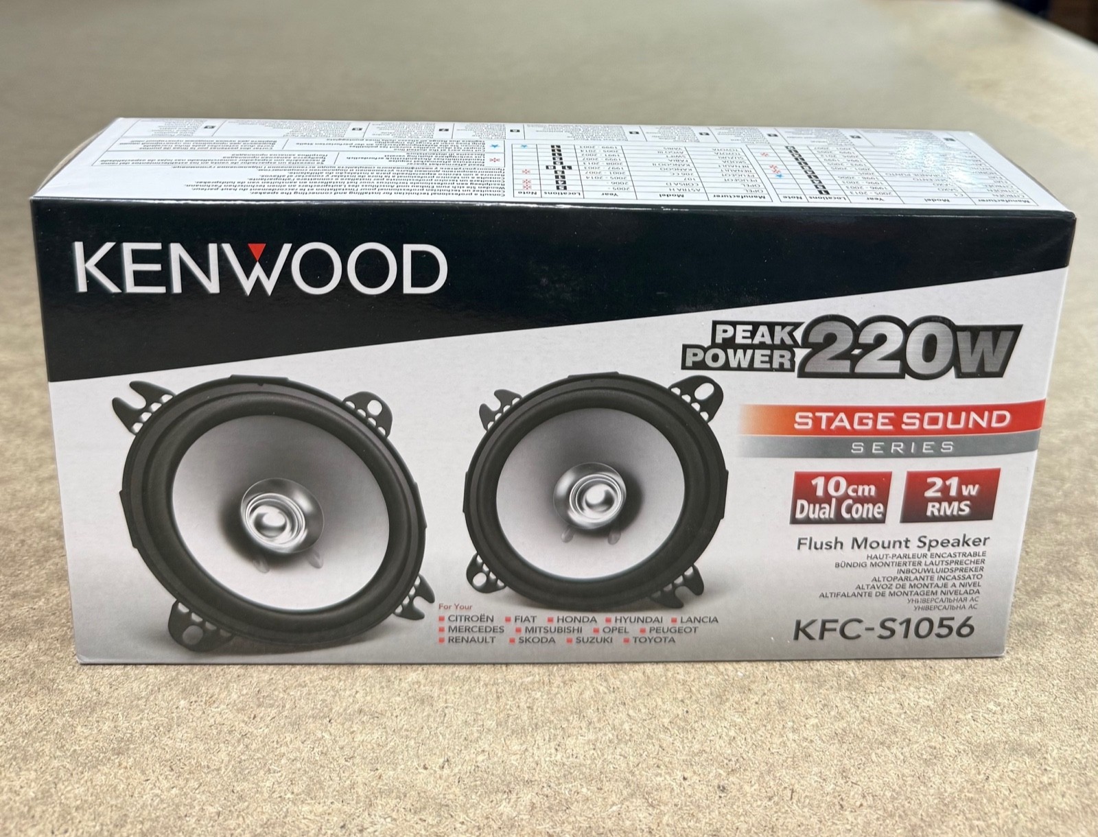 KENWOOD KFC-1056 4 inch 10cm Dual Cone Car Van Door Coaxial Speakers 220W pair