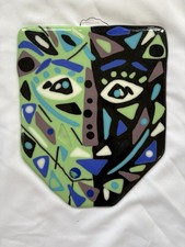 Signed By Artist Abstract Fused Art Glass Face Mask Contemporary Wall Art