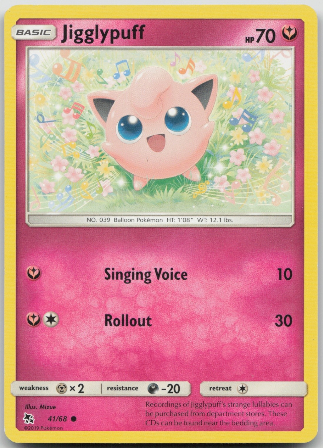 Jigglypuff 41/68 Common Hidden Fates LP Normal