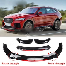 For Jaguar F-pace Front Bumper Lip Splitter Spoiler Sporty Body Kit Glossy & Red