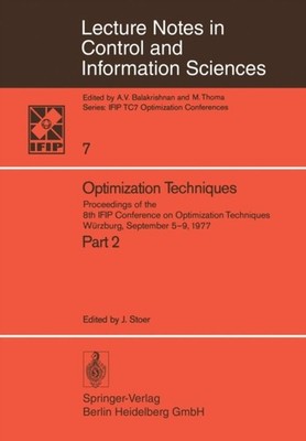 Stoer - Optimization Techniques II   Proceedings of the 8th IFIP Confe - P555z