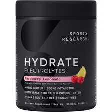 Hydrate Raspberry Lemonade Drink Mix (90 Servings) – Refreshing Electrolyte
