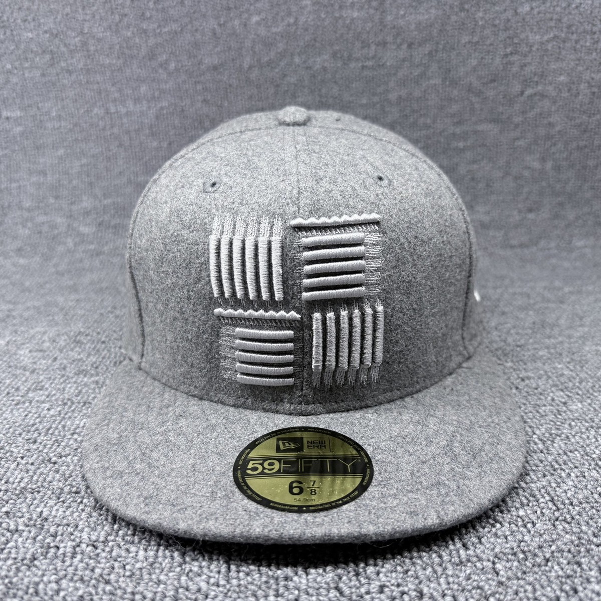 New Era 59FIFTY Fitted Hat 6 7/8 Heather Gray Tonal Block Embroidery Cap
