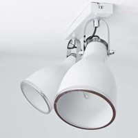 Deckenleuchte Vintage Spot Strahler 2X E27 Grau Chrom Lampe Retro Industrie Flur
