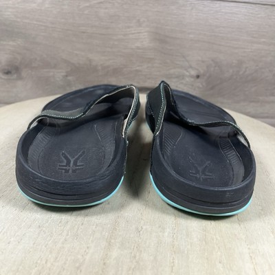 Kuru Kala Flip Flop Sandals Black Blue Leather Comfort  display picture 1
