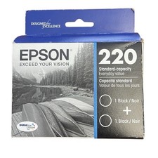 Genuine New Sealed - Epson 220 2-pack Black Ink Standard Capacity Exp. 10-2026