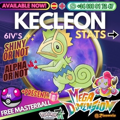 Kecleon Shiny Alpha 6IVs Competitive for Pokemon ZA Legends + Free Masterball