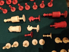 Antique English Bone Barleycorn Chessmen