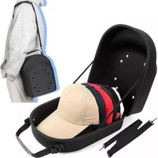 Baseball Cap Carrier Hat Box Travel Case for Hats Caps Fits 6 Hats Black Zipper