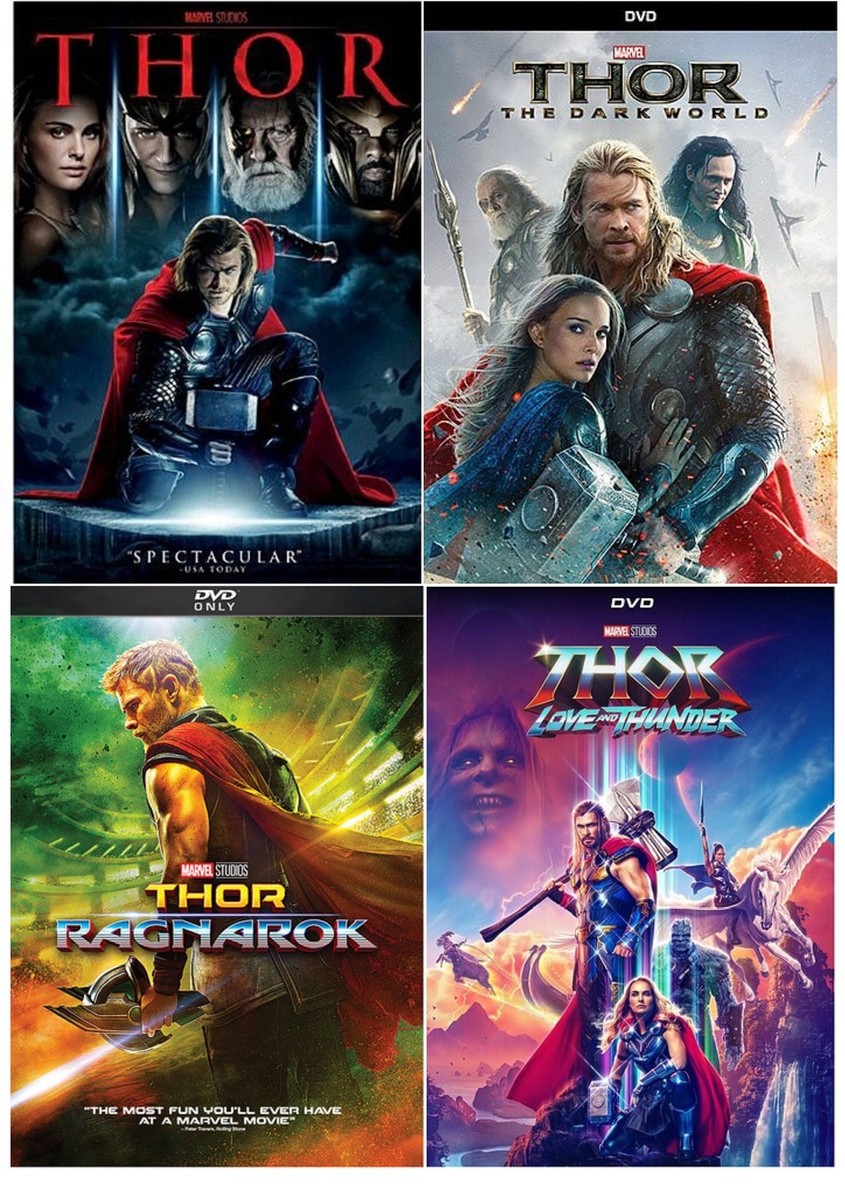 Marvel's Thor One 1 Two 2 Three 3 Four 4 DVD Movie Set