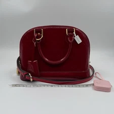 Authentic Louis Vuitton Indian Rose Monogram Vernis Alma BB Crossbody Bag 091506