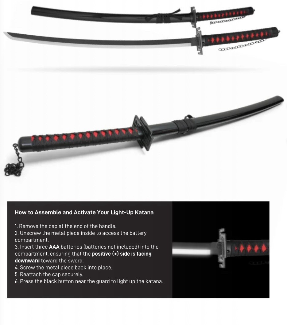 Ichigo Kurosaki Bonkai Bleach Samurai Katana Sword&Sheath Metal