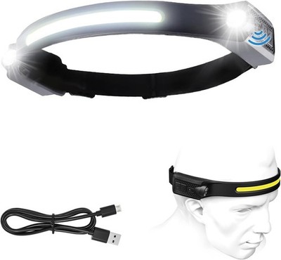 LED Stirnlampe wiederaufladbar, 1200 lm superheller Bewegungssensor USB 1er Pack 