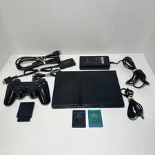 Sony PlayStation 2 PS2 Slim SCPH-77001 Console System Bundle - Tested Works