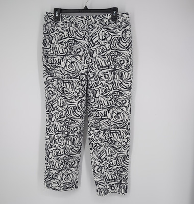 Rafaella Studio Women's Curvy Stretch Wild Print Boot Cut Pants Size 8