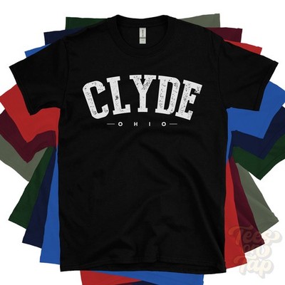 CLYDE OHIO T-SHIRT Sandusky USA Retro College-Stil Heimatstadt Geschenkidee