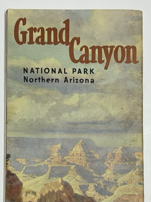 VINTAGE Prospekt Grand Canyon Santa Fe Eisenbahn 1957 20 Seiten Bilder Karteneinsatz