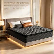 4 SIZE Twin Full Queen King Mattress Gel Memory Foam Hybrid Spring Bed In a Box
