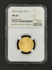 2022 $10 Gold Eagle 1/4 oz NGC MS69 – American Gold Eagle