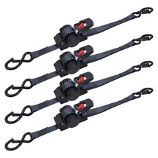 Self-retracting Ratchet Tie Down Straps 1 X 11.5 1529lbs Break Strength -4pcs