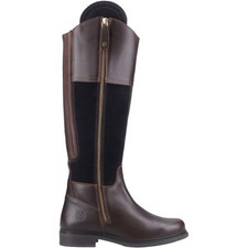 Cotswold Womens Long Boots Buscot Leather Zip brown navy UK Size