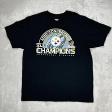 Reebok 2010 Pittsburgh Steelers AFC Conference Champions Shirt Men's 2XL
