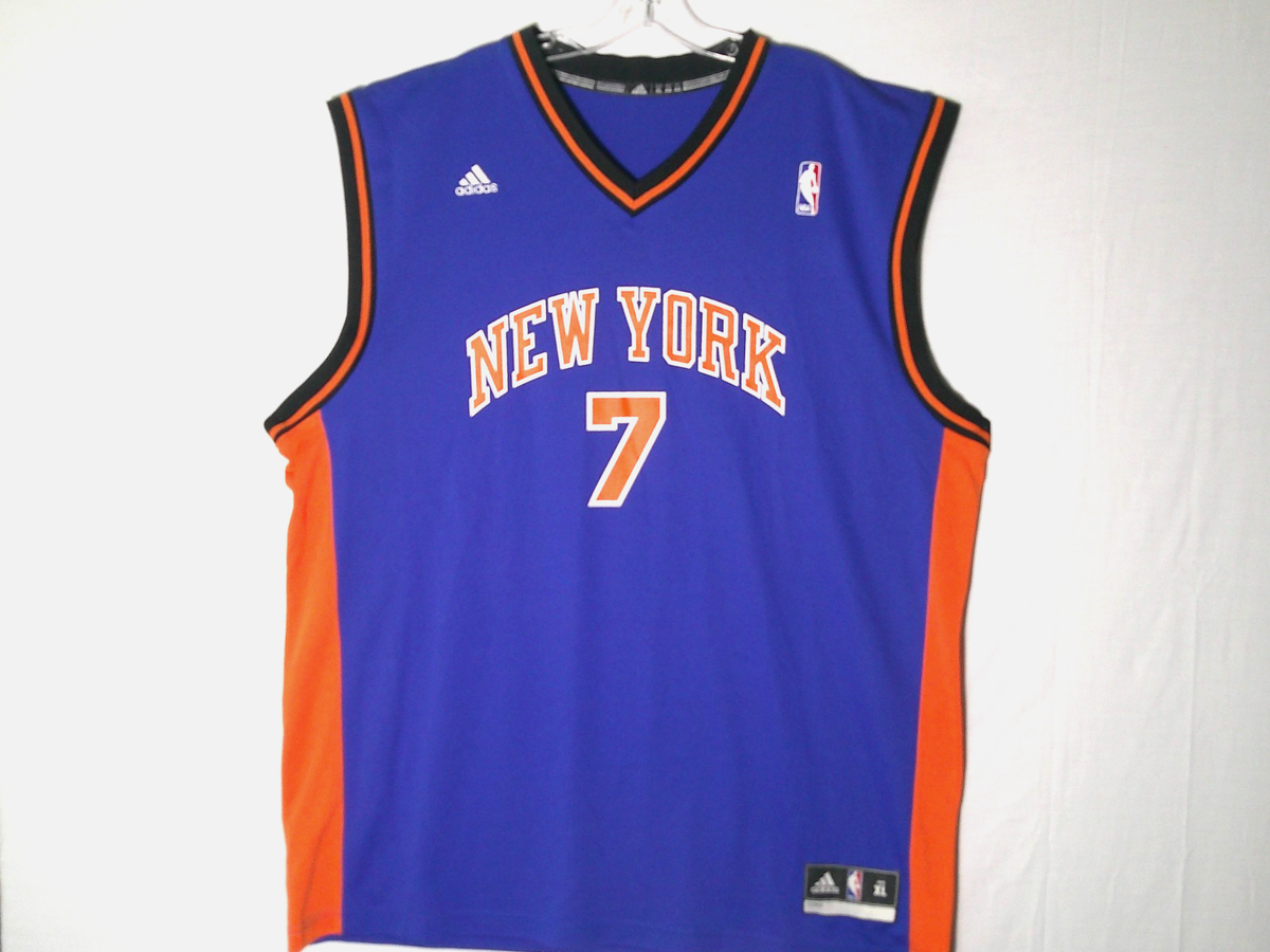 New York Knicks #7 Blue Basketball Jersey Men's XL Adidas NBA