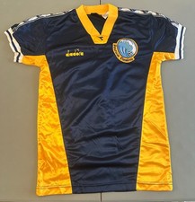 Vintage Diadora Youth Large Soccer Jersey Blue Gold 90s Westside Los Angeles