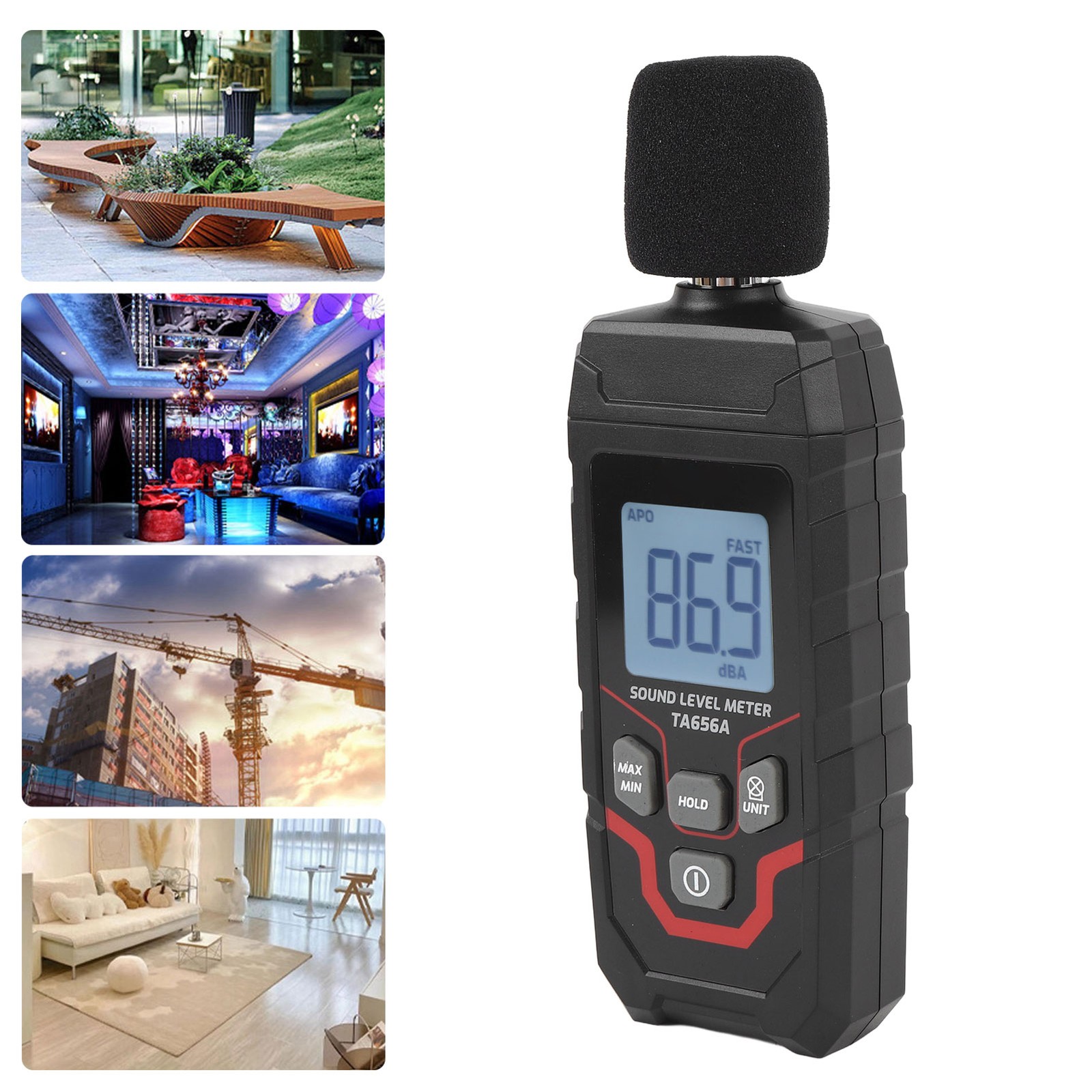 Digital Decibel Meter 30.0 To 130dBA Range ±1.5dB Accuracy Large Screen Portable