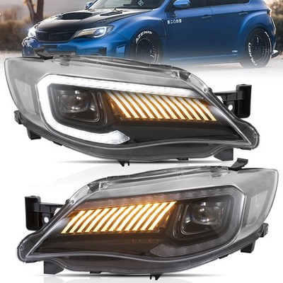 Paar VLAND LED Scheinwerfer für Subaru WRX 2008-2015 Sequentieller Gelb Blinker