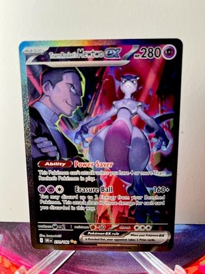 Pokémon Team Rocket's Mewtwo EX Full Art Holo 231/182 Destined Rivals SIR