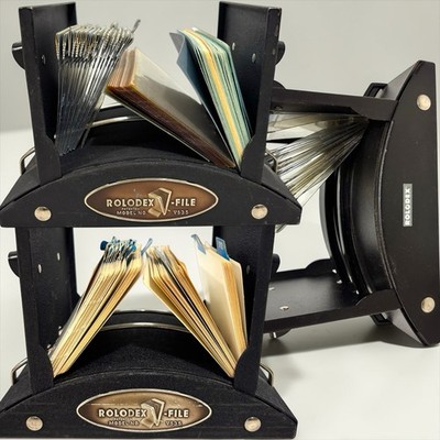 3 Pack Vintage Rolodex V-File Metal Model No V535 Office Organizer