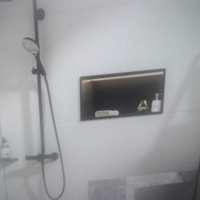 LED Shower Niche 36" x 13" Stainless Steel Matte Black, Bathroom Niche