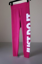 Women's S Nike JUST DO IT Leggings High Rise Full Length Tight Fit Pink CZ8534