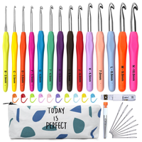 HäKelnadel Set 14 StüCk Bunte Ergonomische Soft Gummi Comfort Grip HäKeln Str
