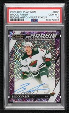 2023 O-Pee-Chee Platinum Rookie Violet Pixels 82/99 Brock Faber PSA 10 Auto 0x0g