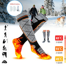 3.7V Electric Heated Socks Rechargeable Battery Men Women Foot Winter Warm Socks