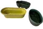 Vintage Lot Of 3 Planters Hull/Miramar Of California 1953 Footed 2 Green/ Yellow