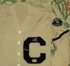 Vtg 1946 Varsity Letterman Cardigan Sweater S/M
