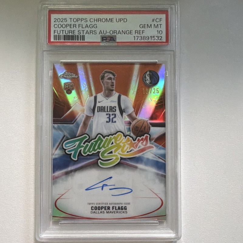 2026 Topps Chrome Update Cooper Flagg True Orange /25 Auto PSA 10 Pop 1