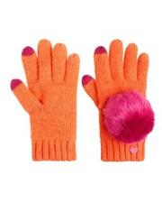 JUICY COUTURE GIRL'S ORANGE POM POM TEXTING GLOVES ORG. 48.00 ONE SIZE BNWT