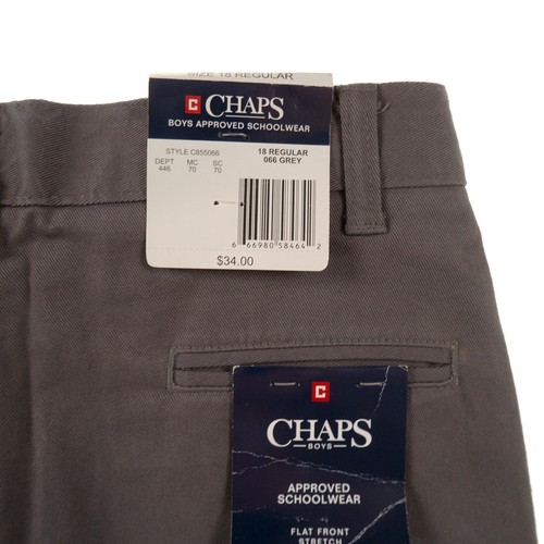 Chaps Gray Schoolwear Chino Pants Kids Boys 18 Stretch $34.00 - Picture 9 of 12