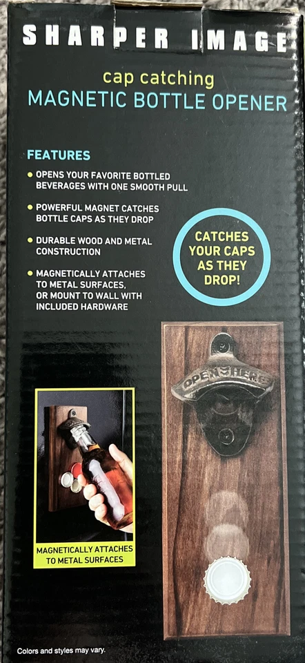 New & Factory Sealed Sharper Image Cap Catching Magnetic Bottle Opener Bin C - Image 2 of 2