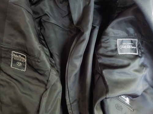 HICKEY FREEMAN Satin Spitzes Revers Dinner Sakko Schwarz Wolle GR 44R - Bild 7 von 9