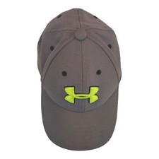 Under Armour Boys Grey/Neon Yellow Baseball Hat Cap 6 1/4 49cm. Youth