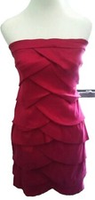 SNAP  dress Large Evening Cocktail strapless Sheath burgundy red