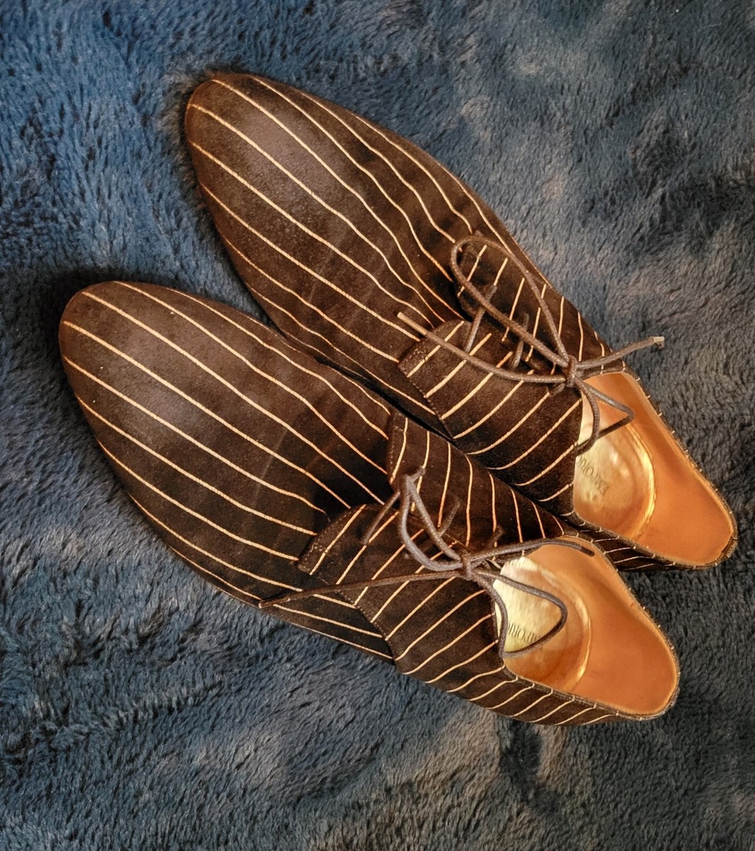 Emporio Armani dress shoes size 40 Cloth lace ups Emporio Armani Green size 40 EU in Cloth  main image 4